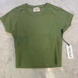 CAP SLEEVE BASEBALL TEE - MATCHA TEA