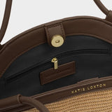 FLORENCE MINI TOTE - RAFFIA/CHOC