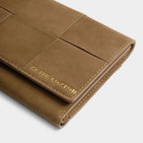 TAYA WOVEN WALLET - CARAMEL