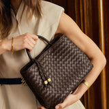 KL NOVA WOVEN TOP HANDLE - CHOCOLATE