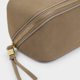 FOLD-OUT MIRROR MAKEUP BAG - TAUPE