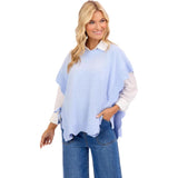 RIGSBY SCALLOP SWEATER - BLUE