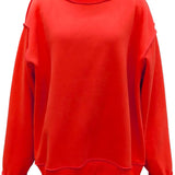 RED MOCK NECK SWEATSHIRT