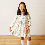 GIRLS CHRISTMAS DRESS PNK/GRN