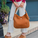 HADLEE HOBO BAG - SADDLE