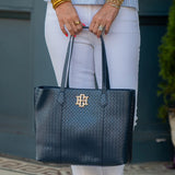 HEATH TOTE BAG - WOVEN NAVY