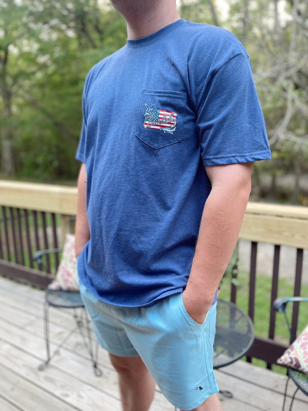 AMERICAN FLAG PATCH TEE